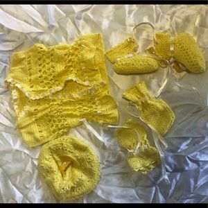 Handmade crochet newborn set